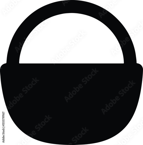 Silhouette basket icon simple container symbol graphic Vector illustration