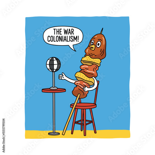 Cartoon Skewer Discussing Colonialism.