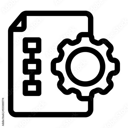 Document and Gear Settings Icon