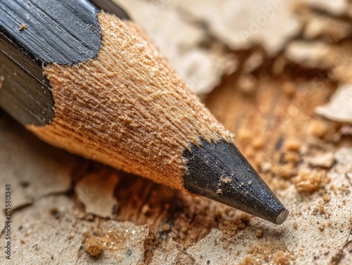 Close-up of Sharpened Graphite Pencil Point