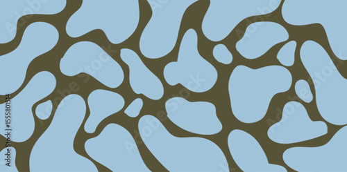 Abstract illustration of blue bubble pattern background with dark green background is suitable for poster decoration, greeting cards, or banner decoration.