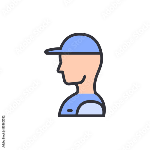 Person Wearing A Baseball Cap Seen From The Side In Modern Style