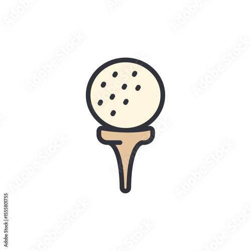 Isolated Golf Ball On Tee Icon Presenting Sports Equipment