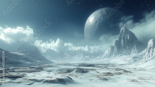 moon over the ocean