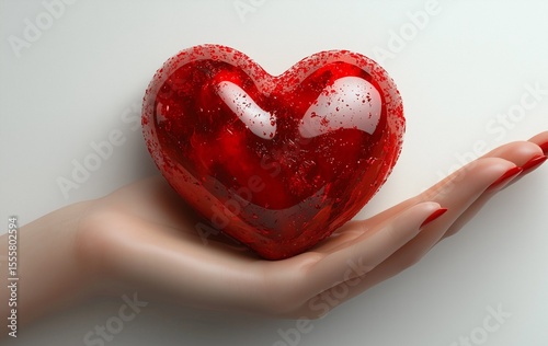 red heart in hand