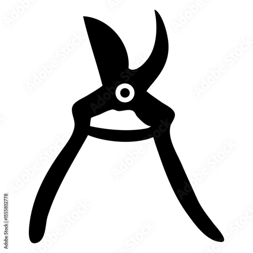 Icono silueta de tijeras de podar