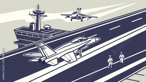 Aircraft Carrier Landing and Air Crew.