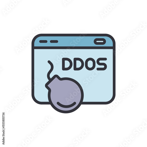 Concept Illustration Of Ddos Attack Showing A Bomb Near Webpage