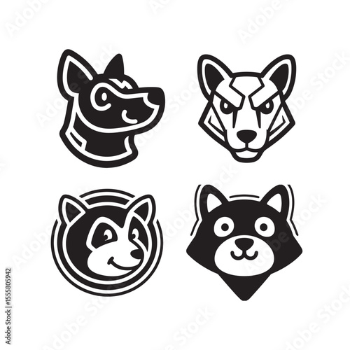 Collection of cute animal logo designs vector illustration graphic design