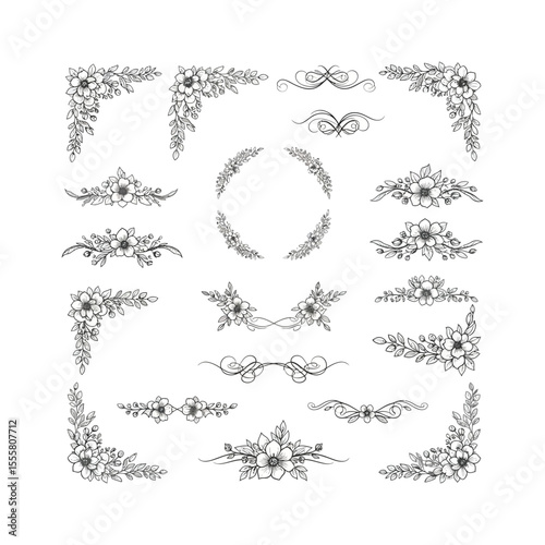 set of decorative elements