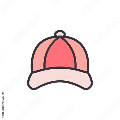 Illustration Of A Casual Peach Cap Isolated On Transparent Background