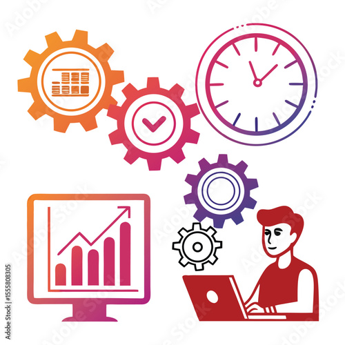 operations Management editable icon set.