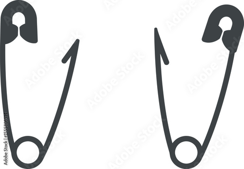  Open and Closed Safety Pins - Sewing & Fastening Icons