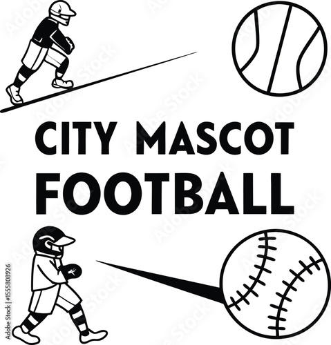 city mascot football typography Design print Ready fie Download