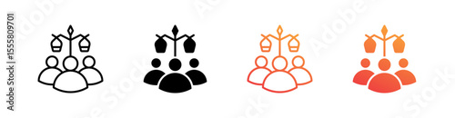 Family Law Multiple Style Icon Set Vector 