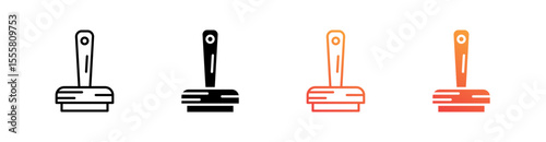 Stamp Multiple Style Icon Set Vector 
