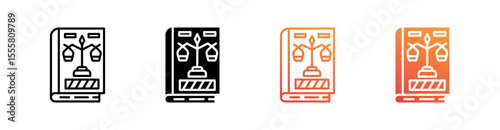 Legal Book Multiple Style Icon Set Vector 