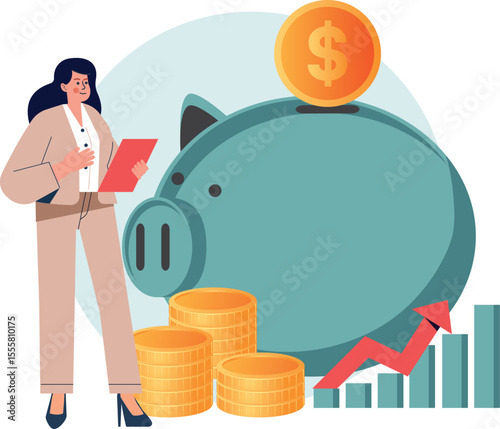 Smart investment and finance literacy, prosperity, growth and investing concept. Money saving and smart money management. 
