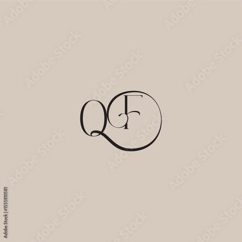 monogram wedding logo elegant and luxury style OF dinamyc curvy initial concept letter
