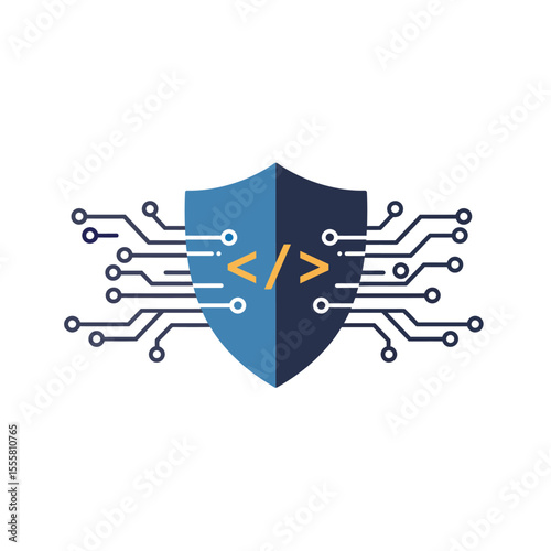 Cybersecurity Shield Protecting Digital Assets with Code