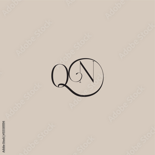 monogram wedding logo elegant and luxury style ON dinamyc curvy initial concept letter