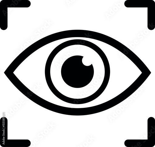 Digital Eye Scan with Focus Recognition Icon