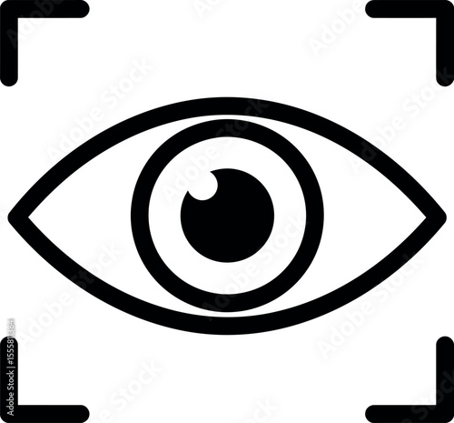 Digital Eye Scan with Focus Recognition Icon