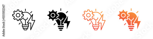Energy Efficiency Multiple Style Icon Set Vector 