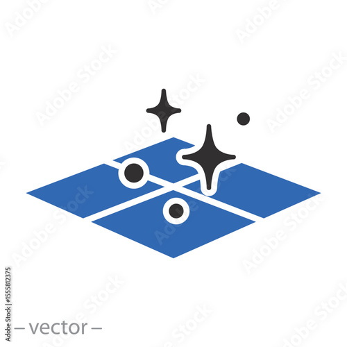 easy cleaning ceramic tile, clean surface icon, flat vector illustration
