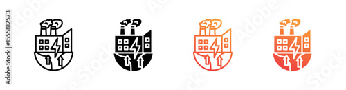 Geothermal Multiple Style Icon Set Vector 