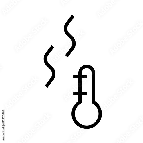 Hot thermometer icon