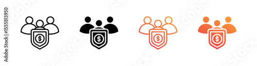 Public Liability Multiple Style Icon Set Vector 