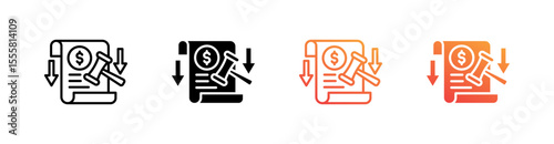 Liability Multiple Style Icon Set Vector 