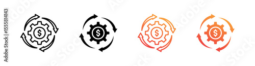 Renewal Multiple Style Icon Set Vector 