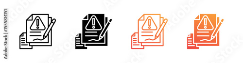 Contractual Liability Multiple Style Icon Set Vector 
