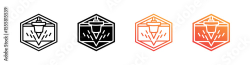 Metal Fabrication Multiple Style Icon Set Vector 