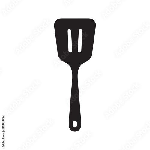 Essential Slotted Spatula Kitchen Utensil Silhouette Icon for Cooking