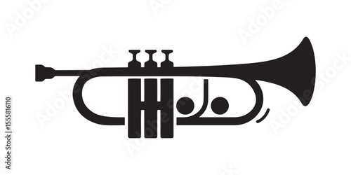 Musical Trumpet Instrument Silhouette Icon