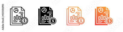 Margin Multiple Style Icon Set Vector 