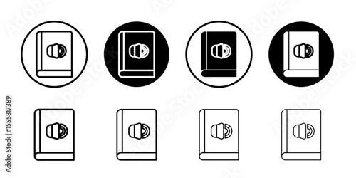 Audio book icon thin flat simple illustration symbol