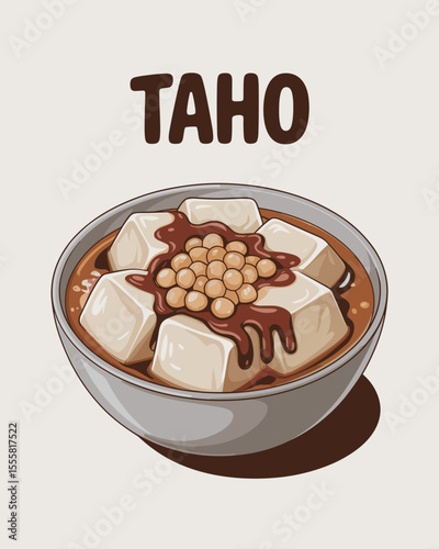 Vector Illustration of Filipino Taho Dessert