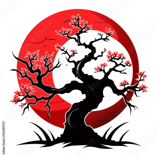 halloween tree with bats