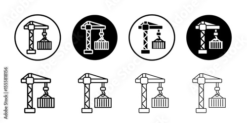 Crane icon thin flat simple illustration symbol