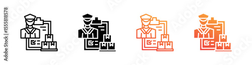 Customs Clearance Multiple Style Icon Set Vector 