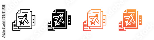 Manifest Multiple Style Icon Set Vector 