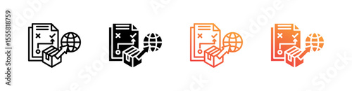 Export Strategy Multiple Style Icon Set Vector 