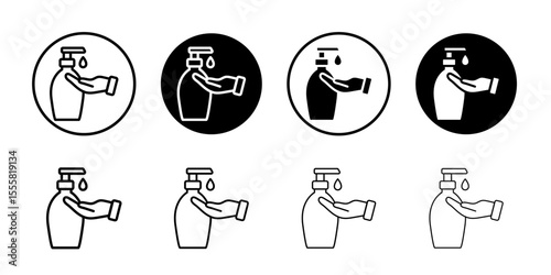Hand sanitizer icon thin flat simple illustration symbol