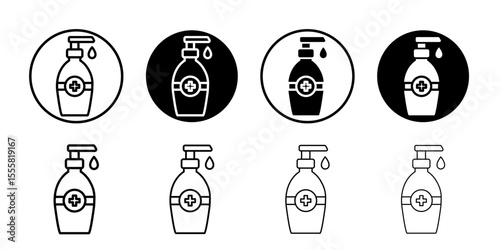 Hand sanitizer icon thin flat simple illustration symbol