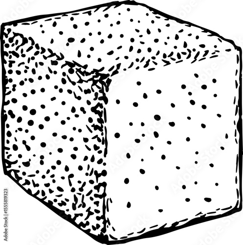 Sugar cubes ink sketch.