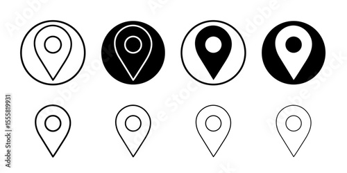 Map Pin icon thin flat simple illustration symbol